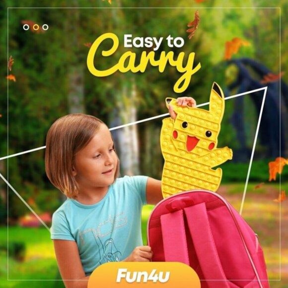 Pokemon Pikachu Toy Big Size Large Pop It 40 cm Special Design Stress Relief - Picture 3 of 5